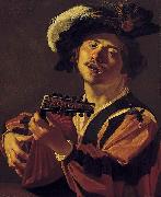 Dirck van Baburen The Lute player. oil painting on canvas